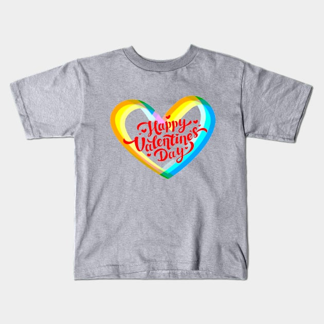 Happy Valentine's Day Kids T-Shirt by EG78